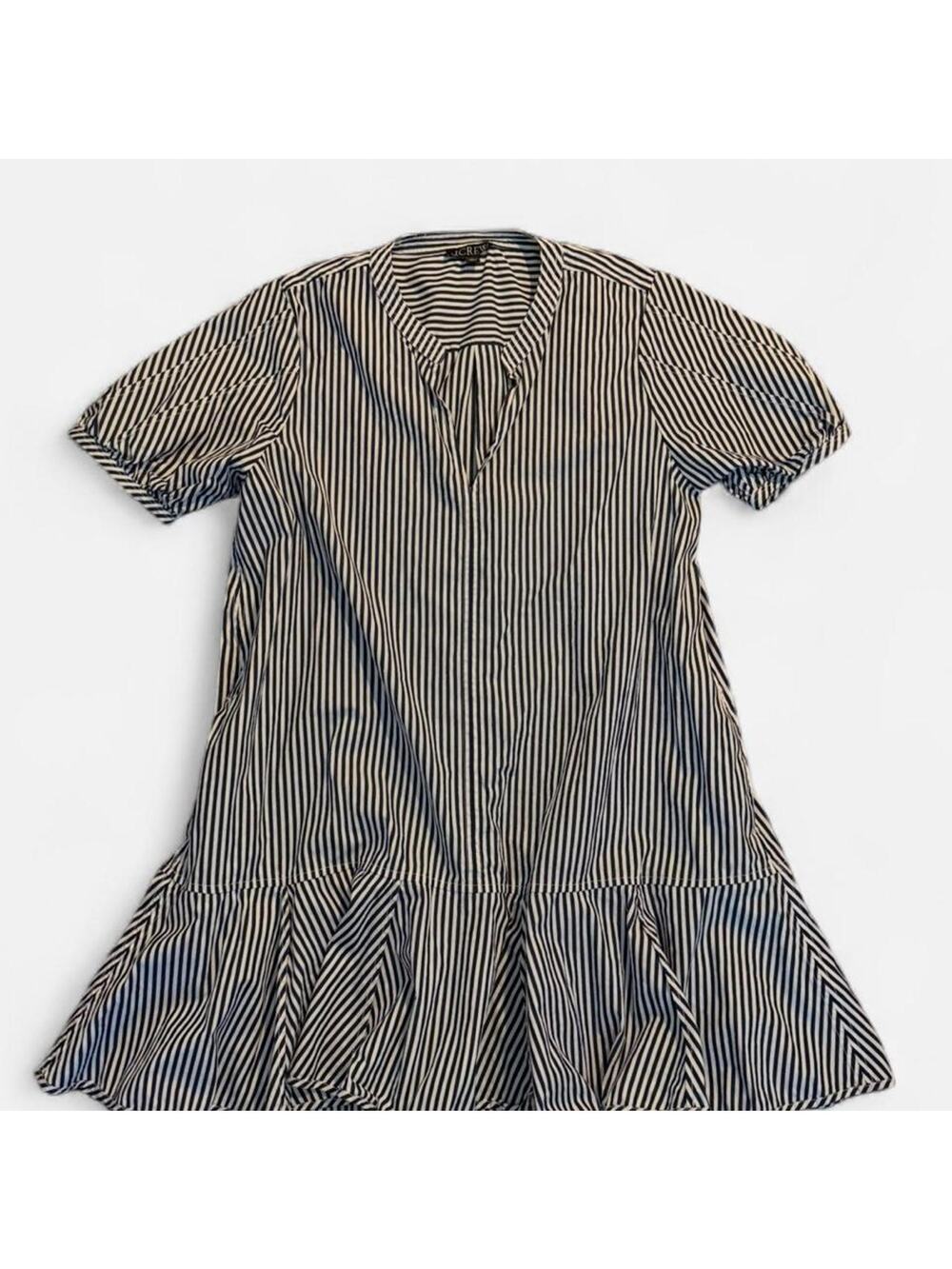 Jcrew blue and white striped mini dress